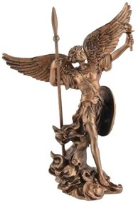 Mini statueta Arhanghelul Uriel, finisaj bronz, 10 cm