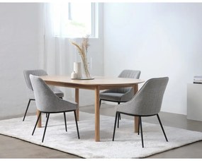 Masă de dining în culoare naturală extensibilă cu blat cu aspect de lemn de stejar 100x190 cm Gallina – Unique Furniture