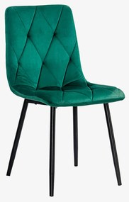 Scaun living din catifea cu cadru metalic BUC 210 verde