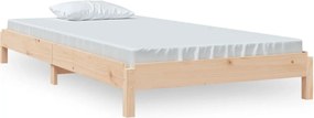 vidaXL Pat stivuibil, 90x190 cm, lemn masiv de pin