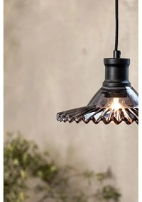 Lustră neagră cu abajur din sticlă ø 21,5 cm Novia – Markslöjd