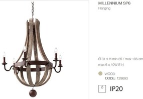 Candelabru design rustic deosebit cu 8 brate MILLENNIUM SP8 129709