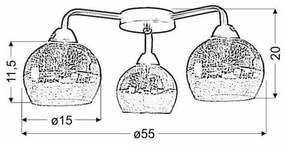 Lustră aplicată CROMINA 3xE27/60W/230V