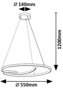 Lustră LED pe cablu Rabalux 72367 NILOO LED/40W/230V 4000K