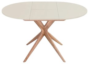Masă de dining rotundă extensibilă cu blat suplimentar ø 90 cm Jubi – Ragaba
