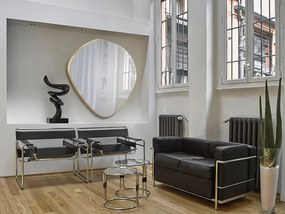 Oglinda decorativa ovala 110x110cm Mimo, aurie