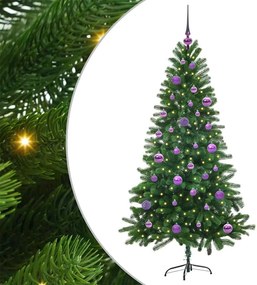 vidaXL Brad de Crăciun cu 150 LED cu suport Verde 150 cm PE