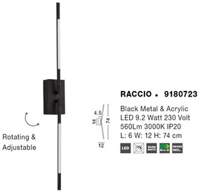 Aplica LED design modern RACCIO negru
