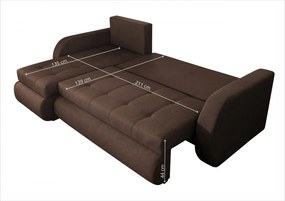 Coltar extensibil reversibil Genoa Lux Chocolate 243x141x81 cm cu lada de depozitare