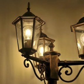 Lampă de exterior 3xE27/20W/230V IP43 2,58 m patină