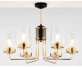 Jupiter 2089 - Lustră pe tijă RAMIREZ, 6xE27/15W/230V, auriu/negru