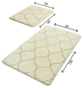 Set 2 covorașe dreptunghiulare de baie Foutastic Wave, bej