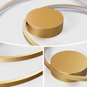 Brilagi-LED Lampă de tavan dimmabilă TWISTER, LED 105 W, 230 V, Ø 100 cm, auriu + telecomandă