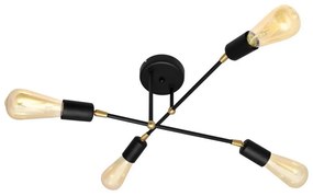 Lustră aplicată ROSETTE 4xE27/15W/230V neagră/aurie