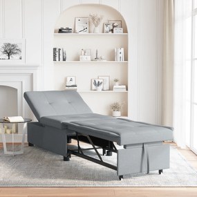 vidaXL Canapea Extensibilă 3 în 1 - Design Pull-Out din Țesătură Gri Deschis