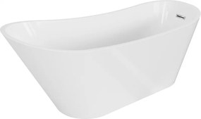 Mexen Alta cadă de baie freestanding 170 x 75 cm, albă, preaplin crom - 52141707500-01