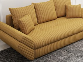 Canapea extensibilă dumonde cu ladă de depozitare si sezut confortabil din spuma high-density, Loana Ambience Mustar 250x100 cm