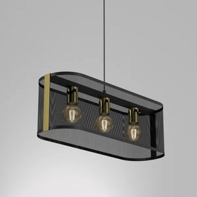 Lustră pe cablu KAGA 3xE27/60W/230V neagră/aurie