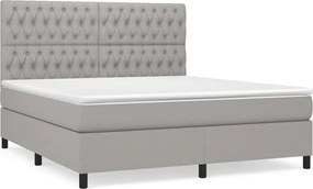 vidaXL Pat continental, gri deschis, 180x200 cm, material textil