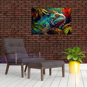 Tablou - Iguana colorată (90x60 cm)