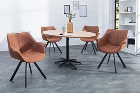 Set de 2 scaune pivotante The Dutch Retro, microfibra maro antic