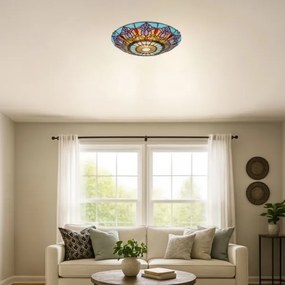 Brilagi - Plafonieră Tiffany cu vitralii LORAS 2xE27/60W/230V