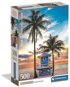 Orașe Miami Beach Puzzle compact Florida de 500 de piese Clementoni
