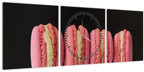 Tablou cu macarons (cu ceas) (90x30 cm)