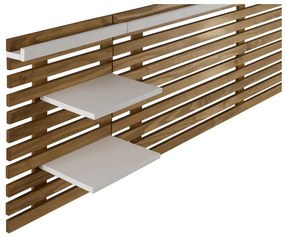 Tăblie de pat albă/în culoare naturală din lemn masiv de pin 240x62 cm Nidra – Marckeric