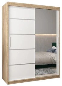 Dulap de haine 150 cm cu oglindă Verika 2 150 (stejar sonoma + alb). 1064206