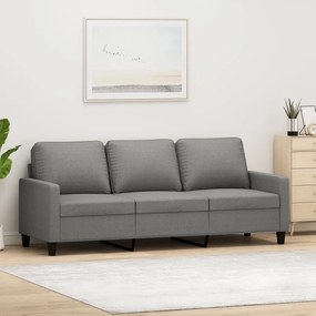 348710 vidaXL Canapea cu 3 locuri, gri închis, 180 cm, material textil