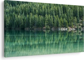 Tablou - Coniferi lângă lac (90x60 cm)