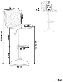 Set scaune tip bar 2buc. Orlo (gri). 1009850