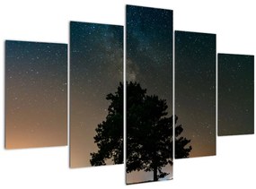 Tablou cu cerul nocturn și copaci (150x105 cm)