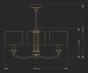 Candelabru 3 brate design clasic realizat manual Decor