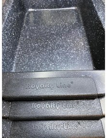 Set tavi de copt Royalty Line RL-CC3, 3 buc, finisaj marmura, manere din silicon, negru