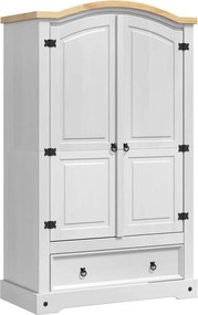 vidaXL Dulap cu sertar Corona Alb 101 x 52 x 170 cm Lemn de pin masiv