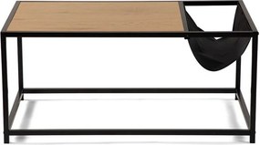 Măsuță de cafea neagră/în culoare naturală cu aspect de lemn de stejar 60x99 cm Bayen – Bonami Essentials