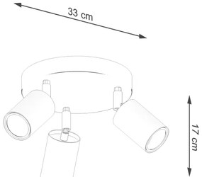 Spot Sollux SL.1292 VERDO 3xGU10/10W/230V negru