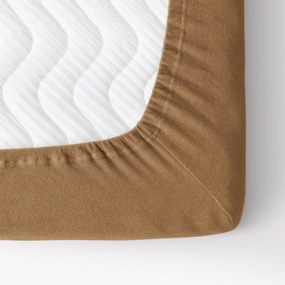 Goldea cearceafuri de pat din terry cu elastic - scorţişoară 200 x 220 cm