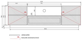 Comodă TV Asha 167 cm - artizanal / negru mat