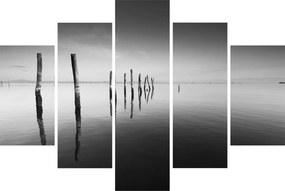 Tablou cu nivelul de lac alb negru (150x105 cm)