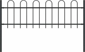 vidaXL Gard de grădină cu vârf curbat, negru, 1,8 m, oțel