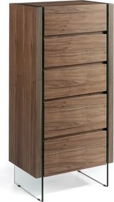 Dulapior elegant cu 5 sertare, design deosebit Aurore AC-CP1803-A-NOGAL