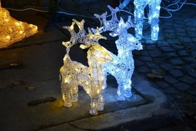 Decorațiune luminoasă pentru ren de Crăciun - 100 cm, alb ca