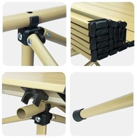 Masă de camping pliabilă cu capac 95 x 56 x 50 cm Bej