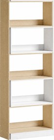 HOMCOM Bibliotecă de Colț cu 5 Polițe, Design Rotativ 350°, Lemn/Alb | Aosom Romania