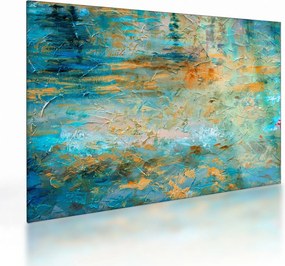Tablou pe sticlă - Abstract albastru (70x50 cm)