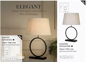 Veioza/Lampa de masa decorativa Elegant negru/alb