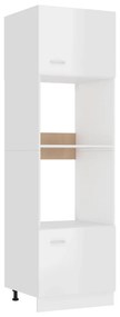 Dulap cuptor microunde, alb extralucios, 60 x 57 x 207 cm, PAL